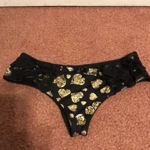 Adorable Black and Gold Ruffled Panties